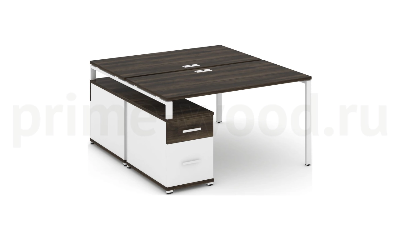 Рабочая станция на 2 места с двухсторонней опорной тумбой CN.DRS-307 B/W - фото 10