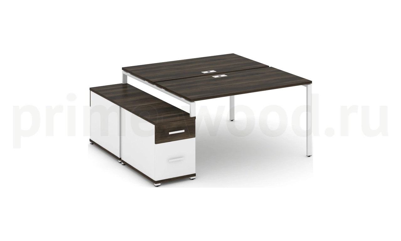 Рабочая станция на 2 места с двухсторонней опорной тумбой CN.DRS-307 B/W - фото 11