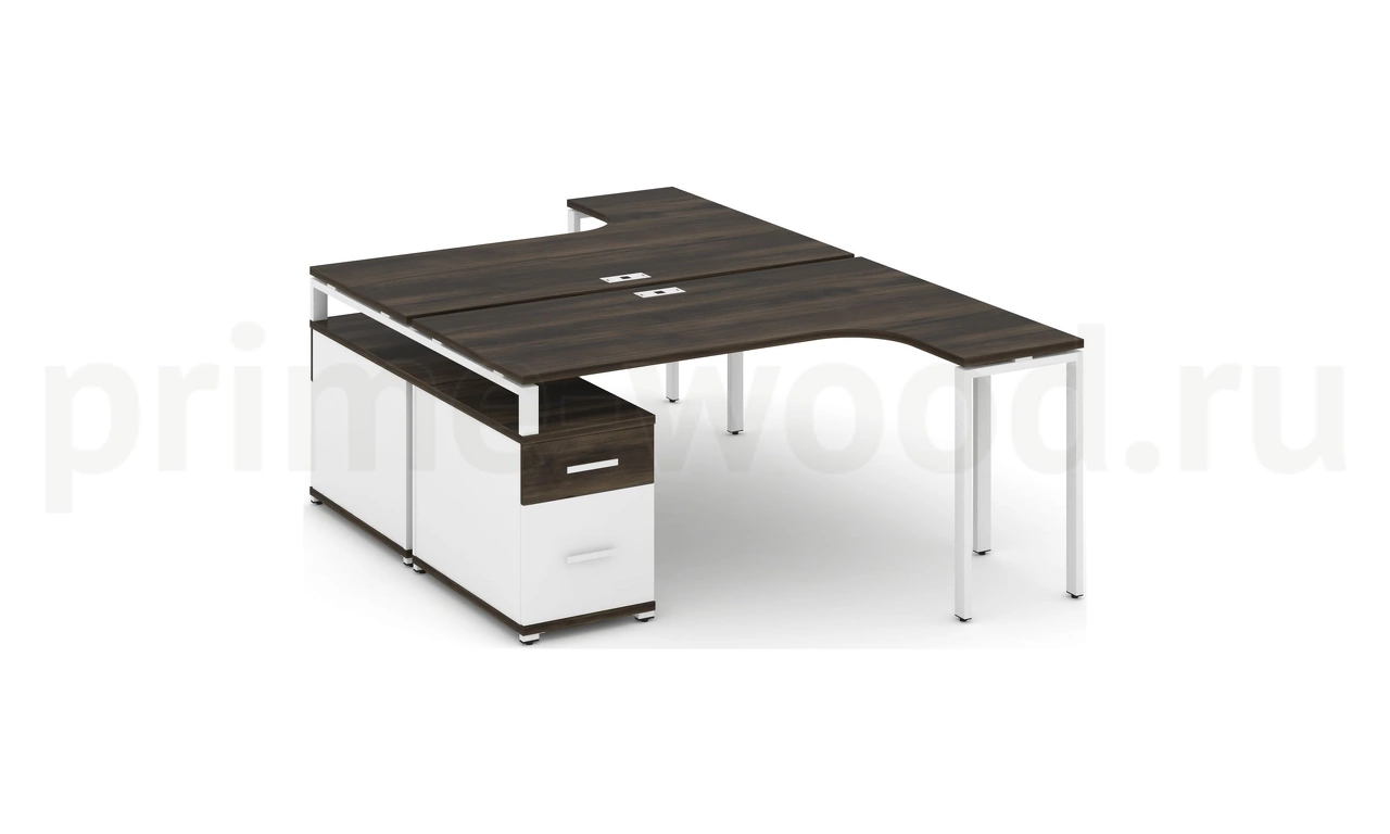Рабочая станция с двойной опорной тумбой CN.DSA-304 B/W - фото 10
