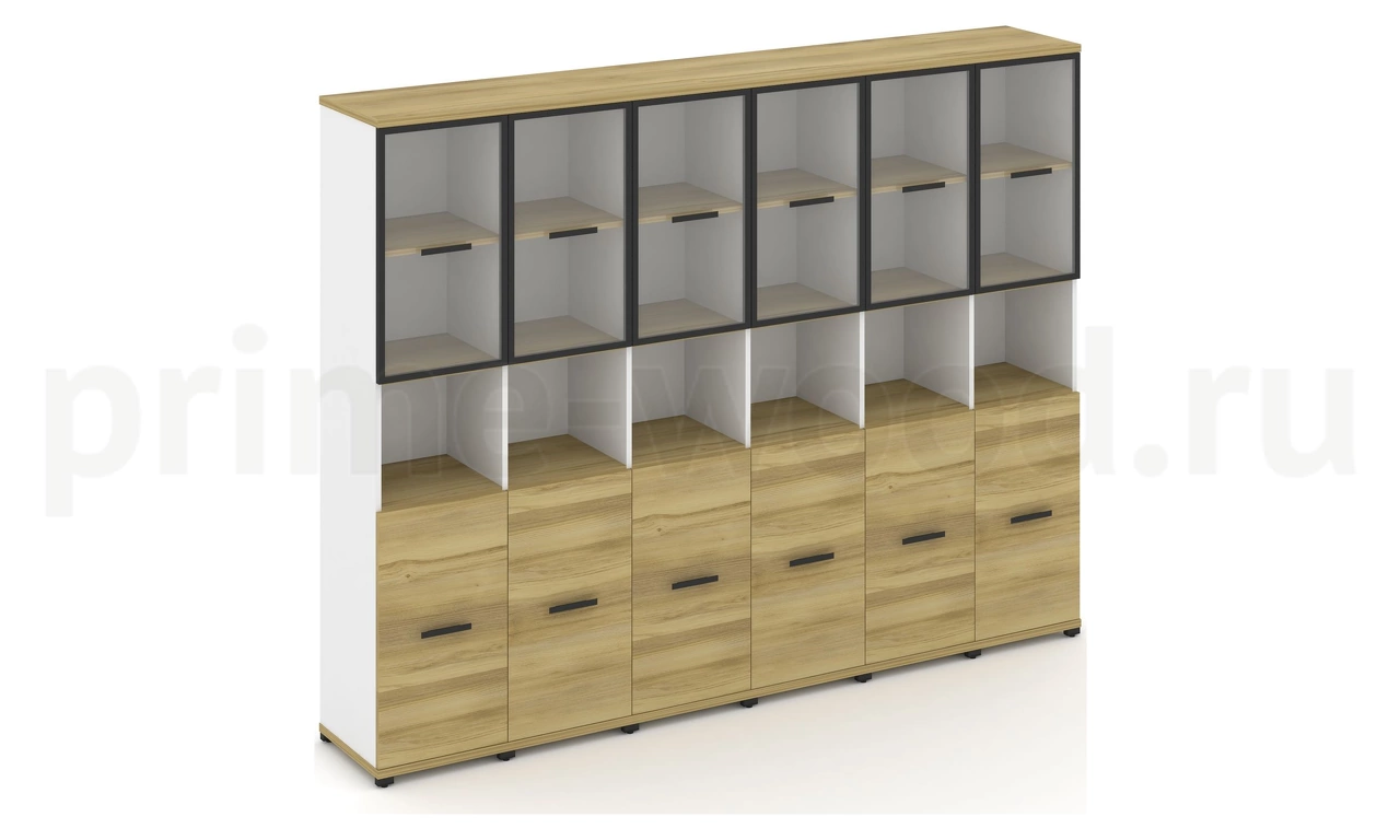 Шкаф шесть узких секций, 5 ниш CN.STU-563 RP B/W - фото 1