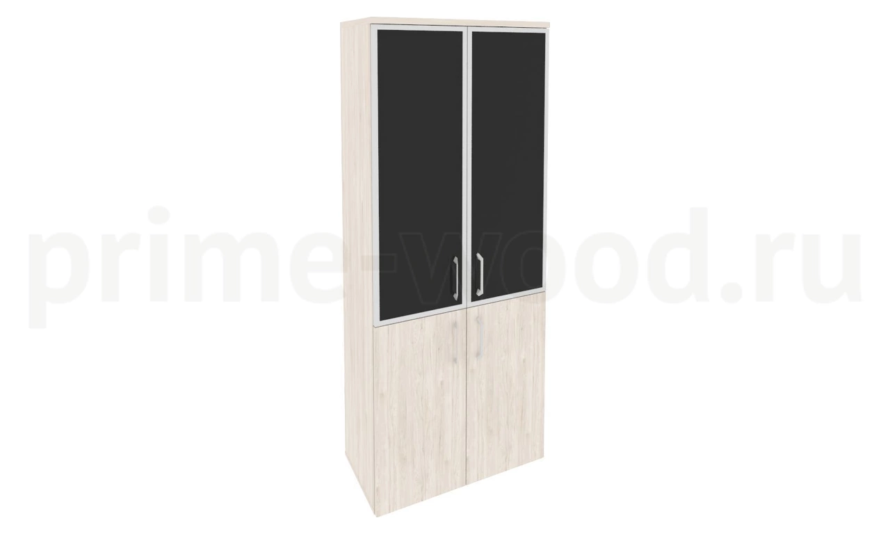 Шкаф высокий широкий (стекло черное) арт. O.ST-1.2R black - фото 3