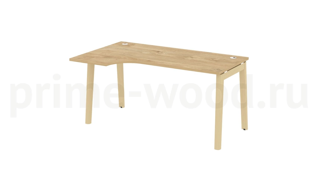 Стол эргономичный левый, опоры - массив дерева ONIX WOOD 158x98x75 - фото 9
