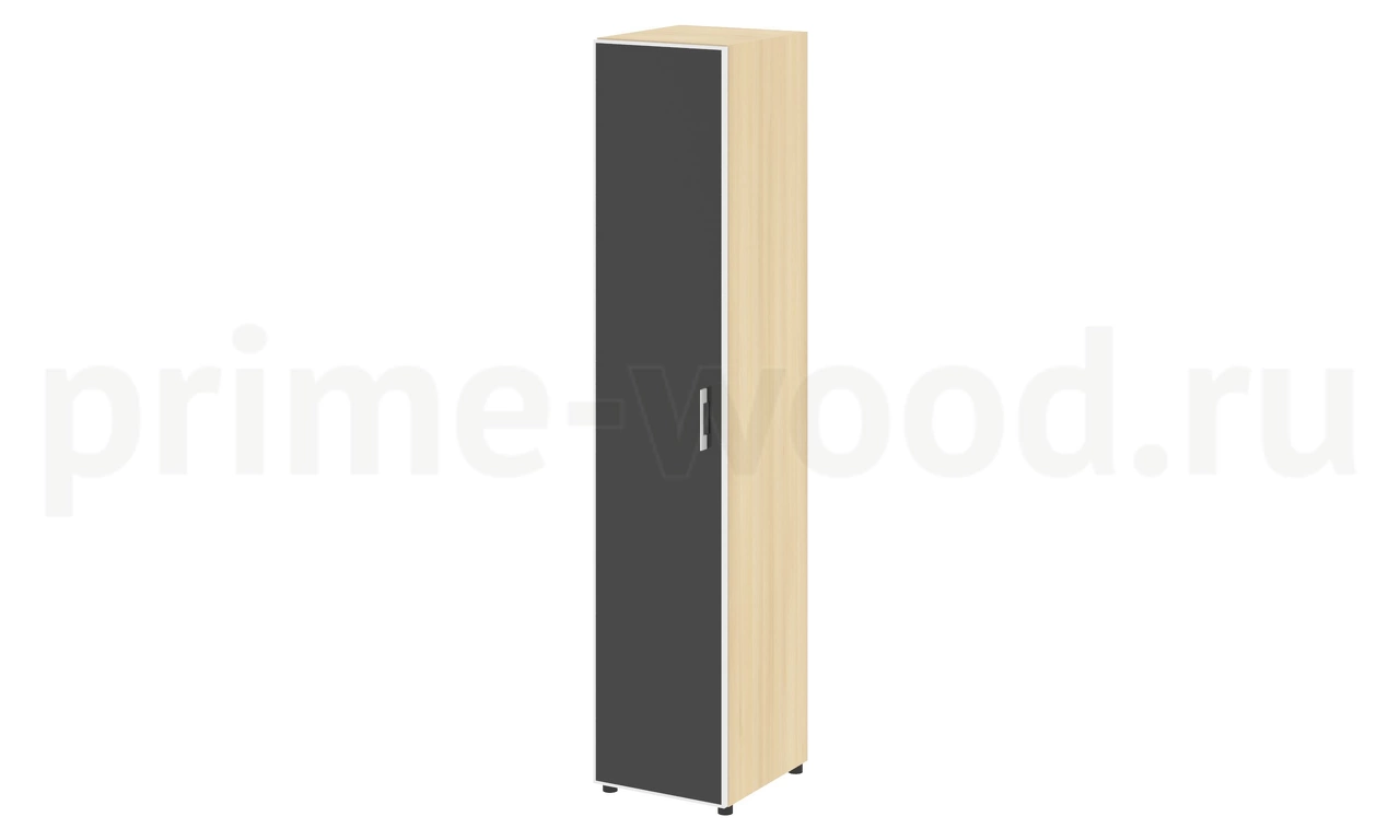 Шкаф высокий узкий левый (стекло черное) арт. LT-SU 1.10R (L) black - фото 0